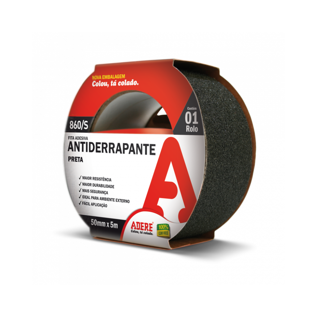 Fita Antiderrapante 50mm x 20m Preta Adere