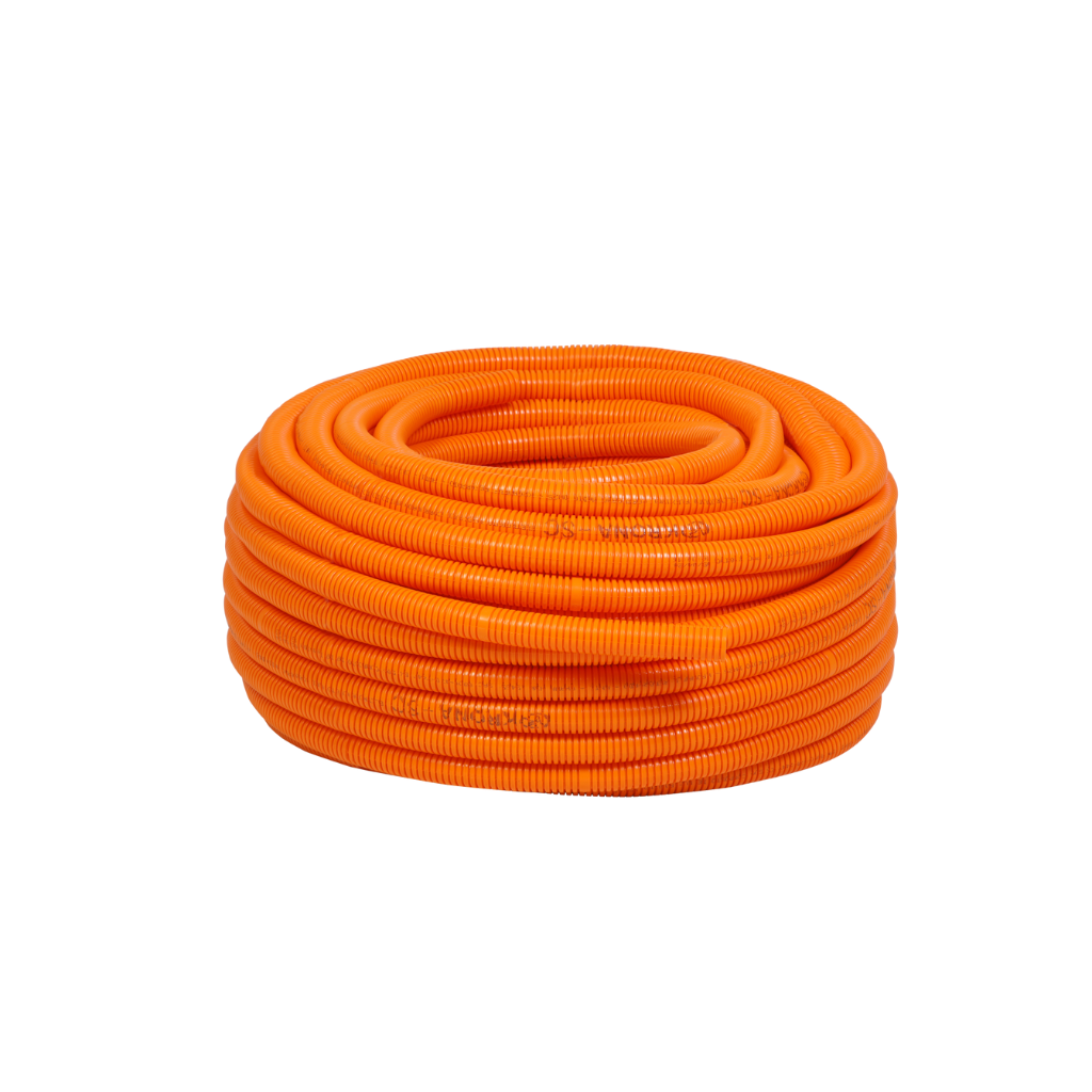 Mangueira Eletroduto de PVC Corrugado Reforçado Laranja 20mm (1/2'')