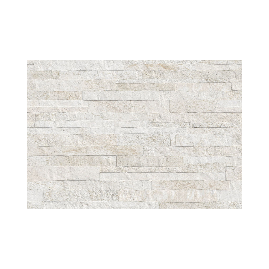 Porcelanato Decorativo Pedra Branca Retificado 45x65cm Filetado Branco Ceusa