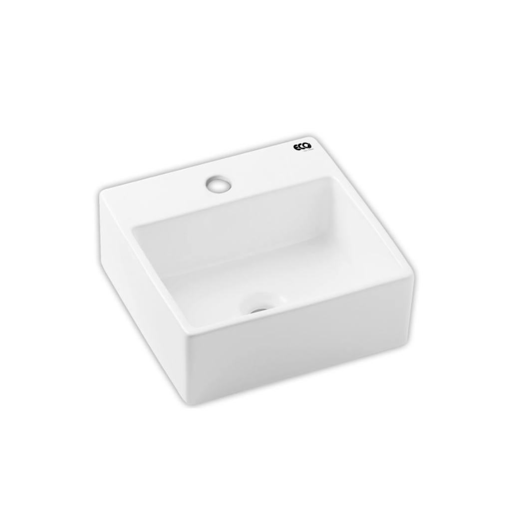 Cuba Quadrada de Apoio com Deck 33cm Branca Eco Metais