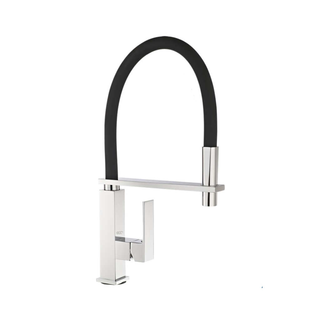Torneira Misturador Monocomando de Bancada Gourmet Quadrado Bica Auxiliar de Silicone Eco Metais