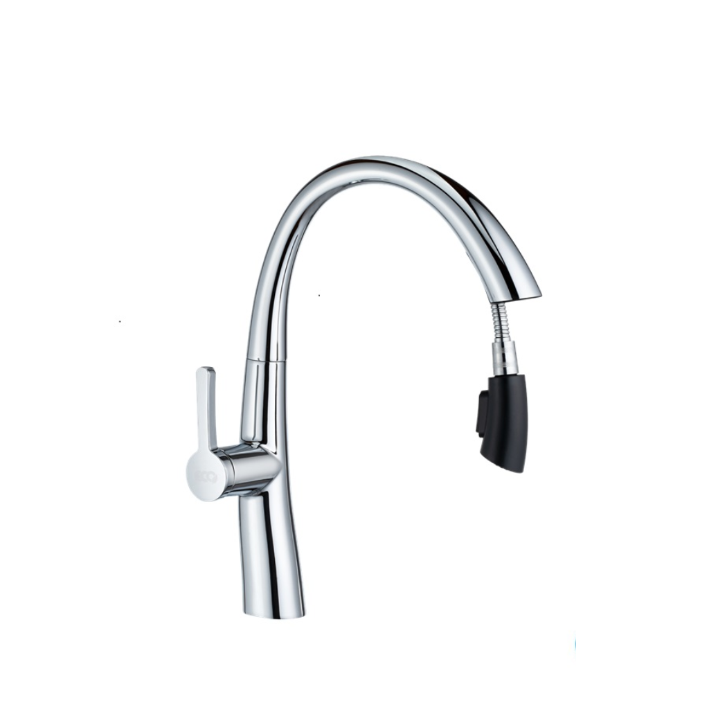 Torneira Misturador Monocomando de Bancada Gourmet Bica Extensível Cromado Eco Metais