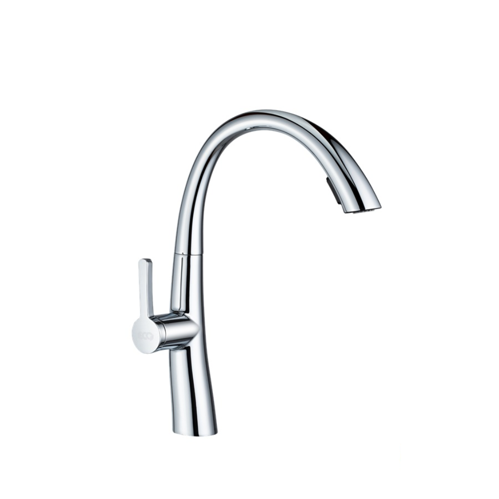 Torneira Misturador Monocomando de Bancada Gourmet Bica Extensível Cromado Eco Metais