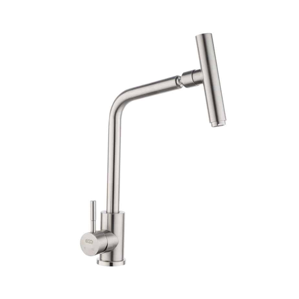 Torneira Misturador Monocomando de Bancada Gourmet Inox Aço Escovado Eco Metais