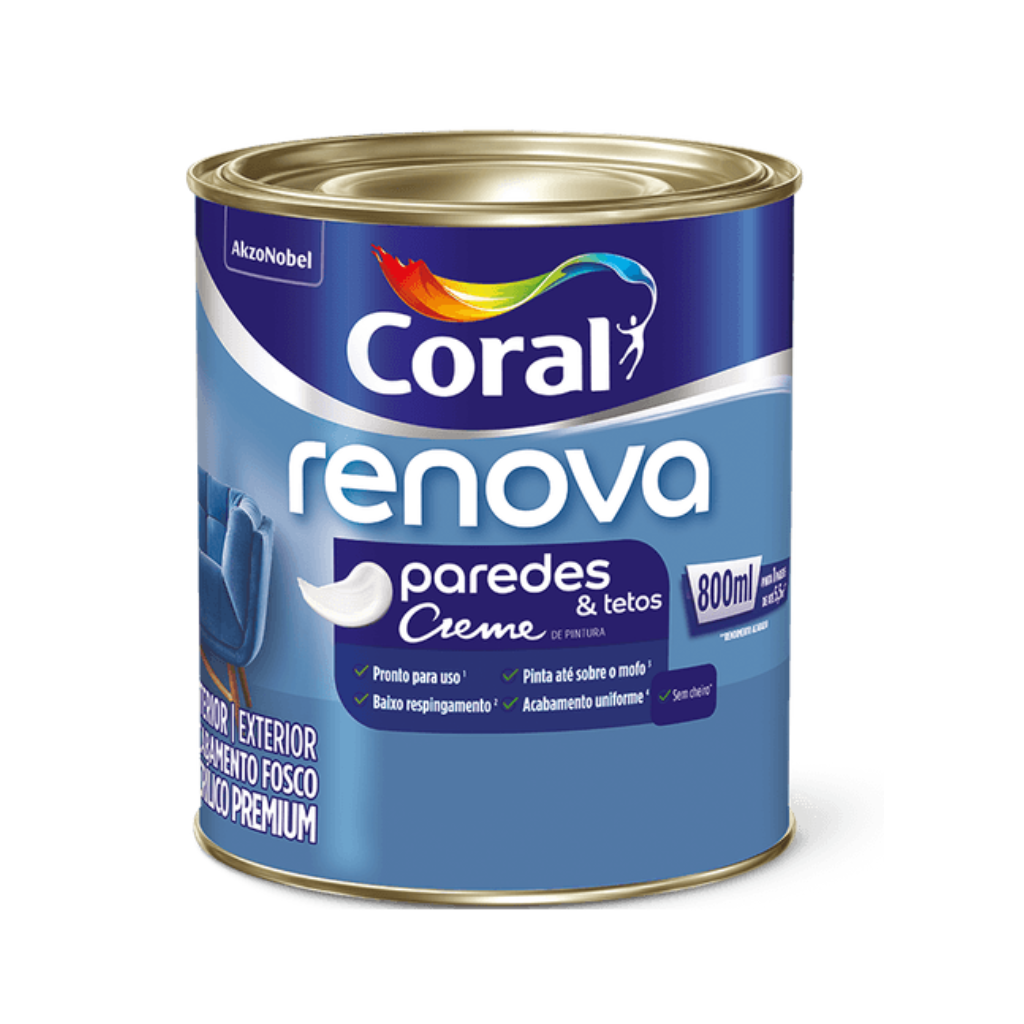 Tinta Acrílica Renova Paredes & Tetos Fosco Coral