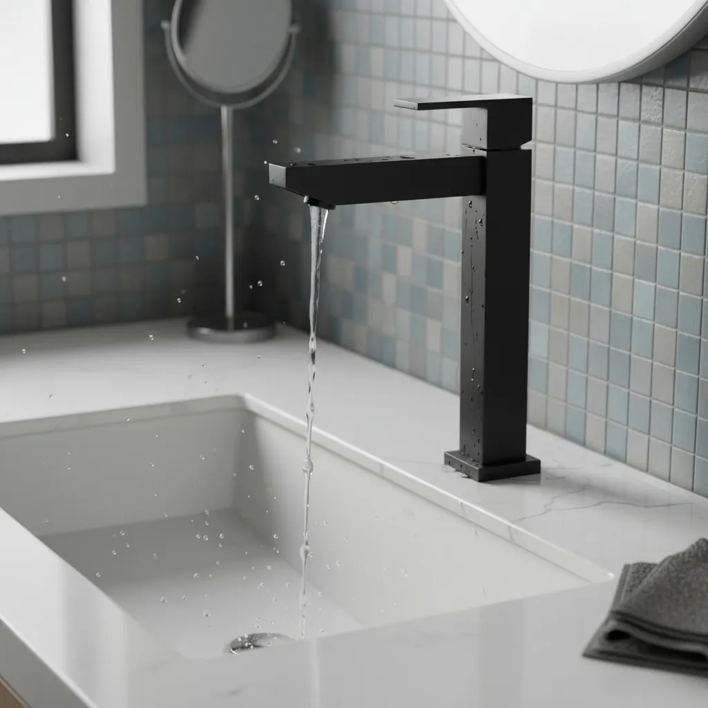 Torneira de Bancada para Lavatório Alta Preto Fosco Imperatriz