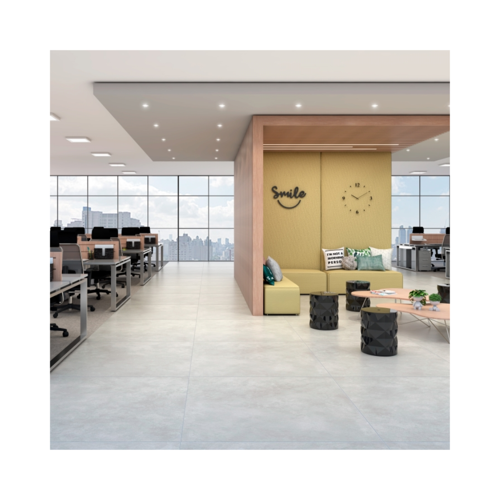 Porcelanato Cimentício Acetinado Retificado 121x121cm Manhatan Gris Helena