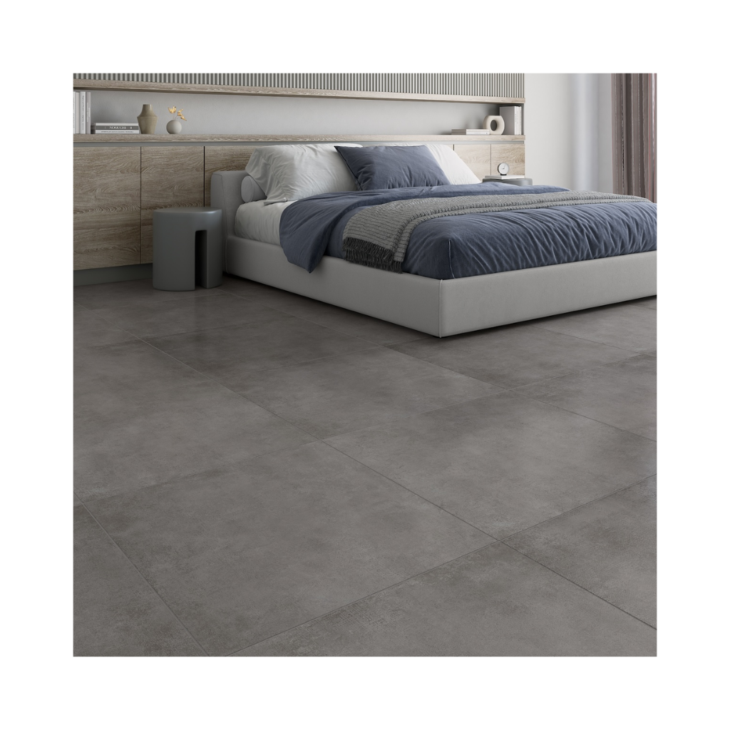 Piso Cerâmico Cimentício Acetinado Retificado 75x75cm Concret Gray Incopisos