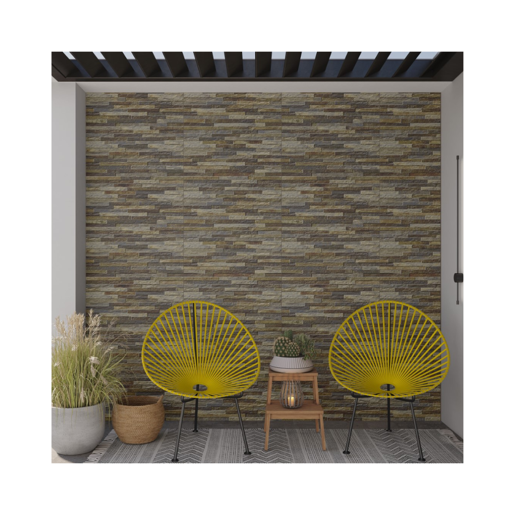 Revestimento Cerâmico Decorativo Pedra Ferrugem Retificado 39x75cm Minerale Ferro Incopisos