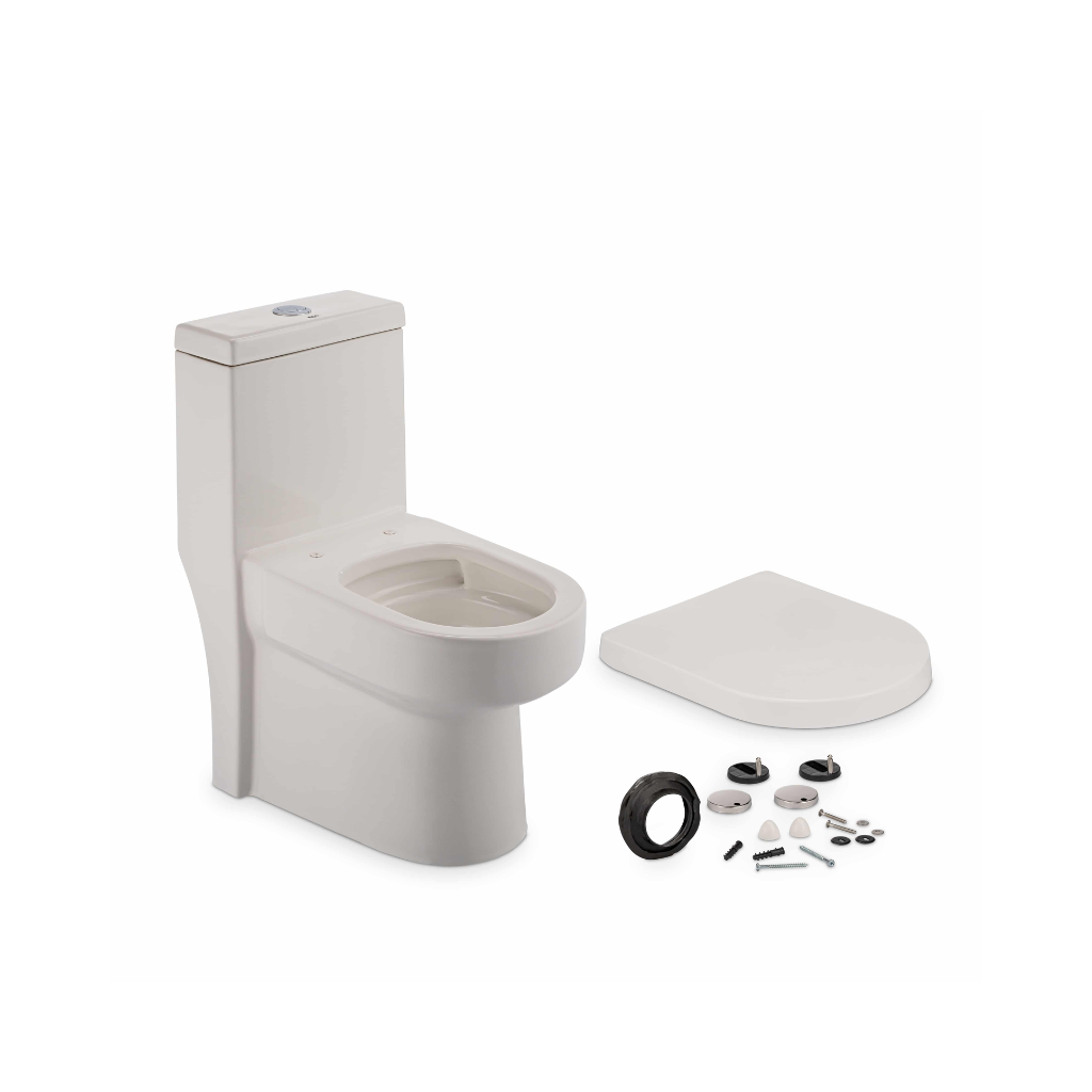 Vaso Sanitário Monobloco Redondo com Kit Instalação Branco Eco Metais