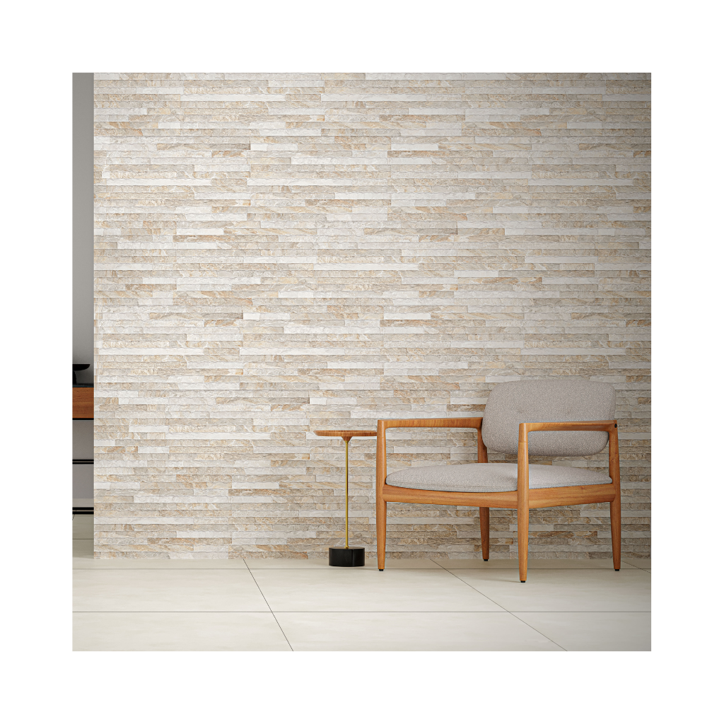 Revestimento Cerâmico Decorativo Pedra Bege Retificado 34x58cm Magma Sand Embramaco