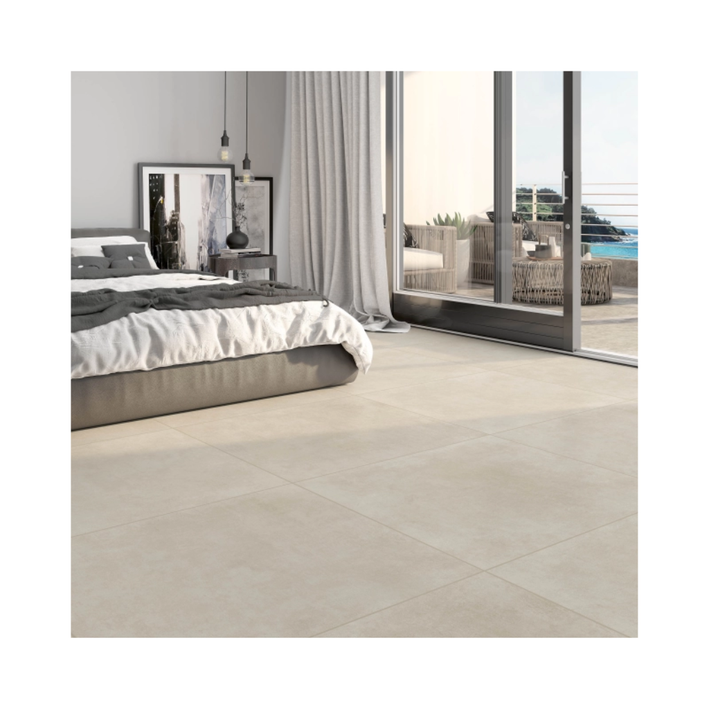 Piso Cerâmico Bege Acetinado Retificado 84x84cm Cetus BG Piso Forte