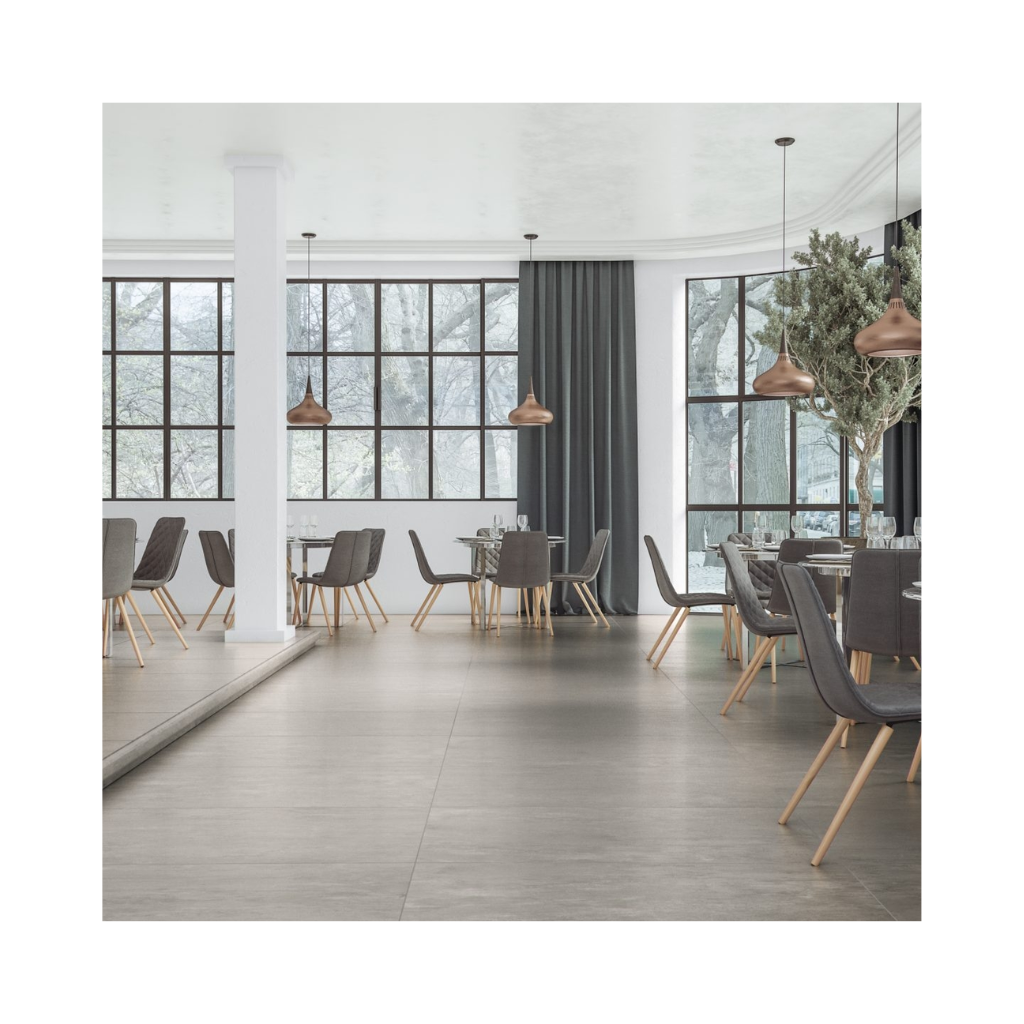 Porcelanato Cimentício Acetinado Retificado 62x122cm Gran District Gray Embramaco