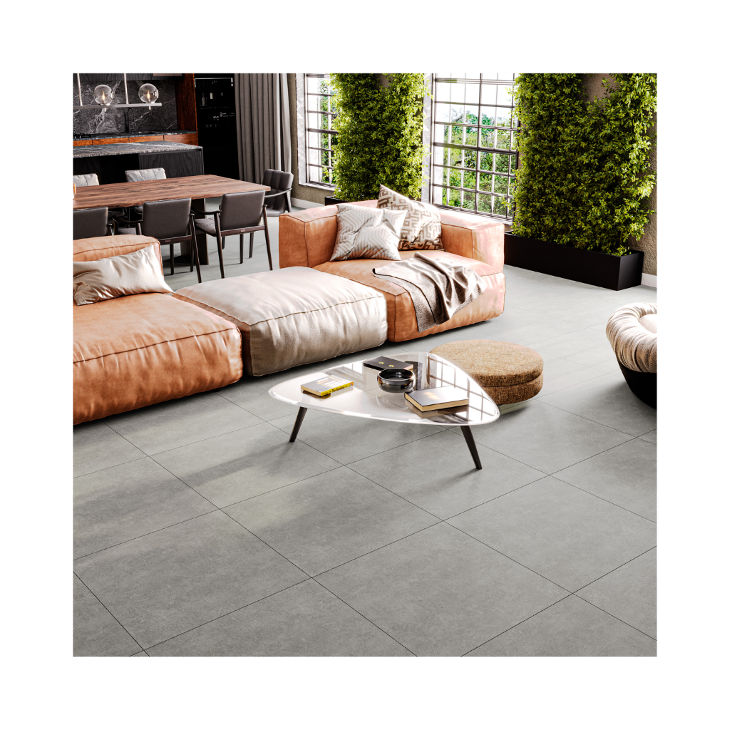 Porcelanato Cimentício Acetinado Retificado 71x71cm Max Metropole Grafite Satiny Embramaco