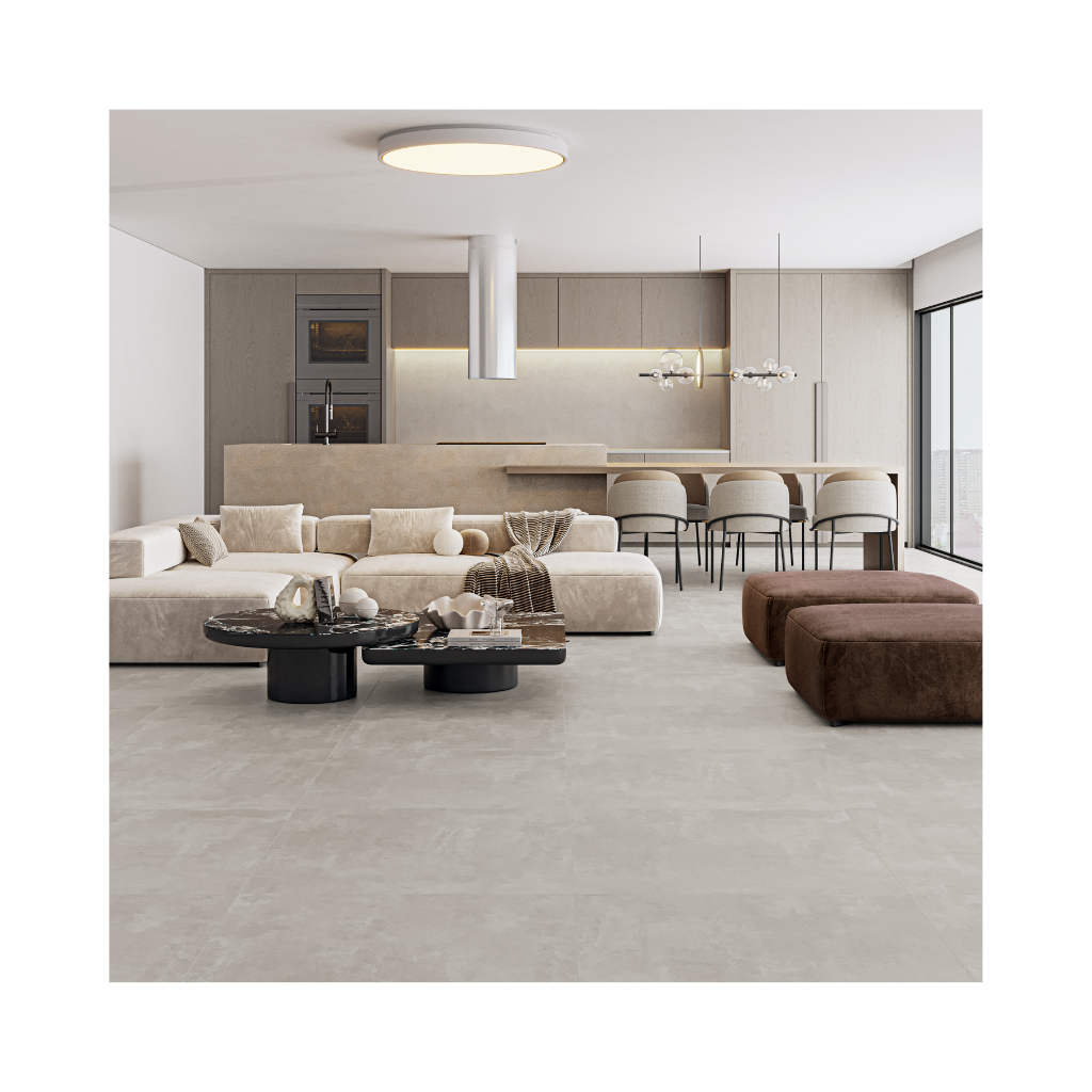 Porcelanato Cimentício Acetinado Retificado 62x121cm Gran Soft Concret Embramaco