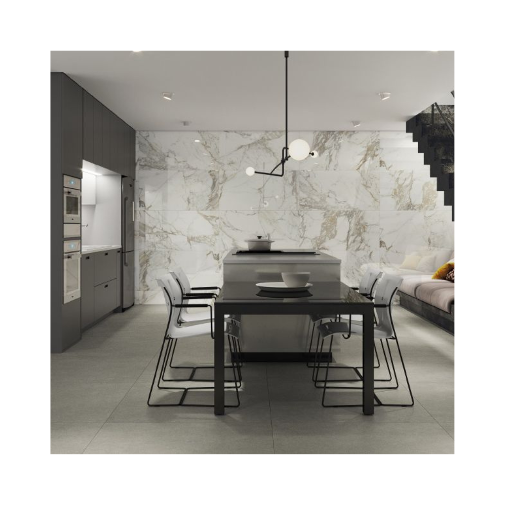 Porcelanato Cimentício Acetinado Retificado 100x100cm Momento SBE NAT RET 'A' Portinari