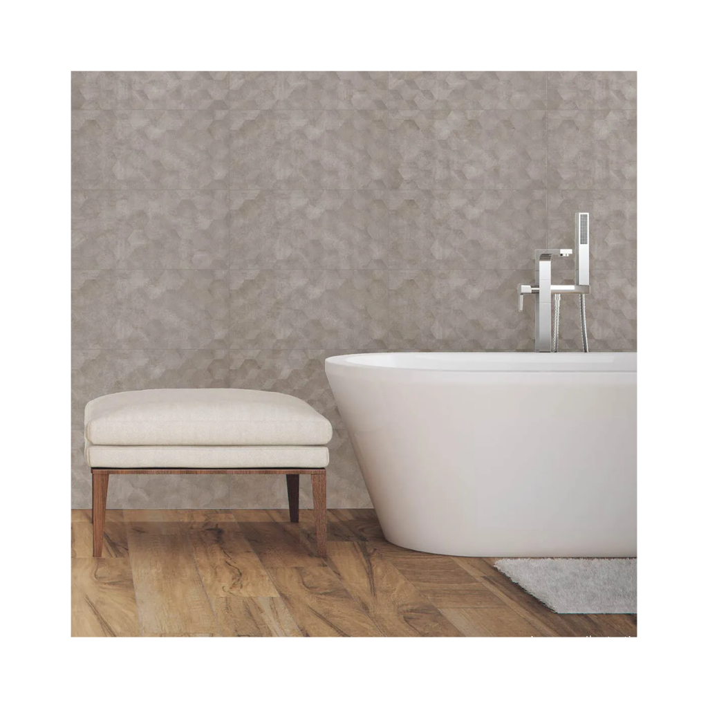 Porcelanato Decorativo Cinza Retificado 29,1x58,4cm Charm Cubic GR Portinari