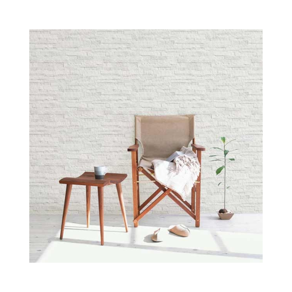 Porcelanato Decorativo Pedra Branca Retificado 45x65cm Filetado Branco Ceusa