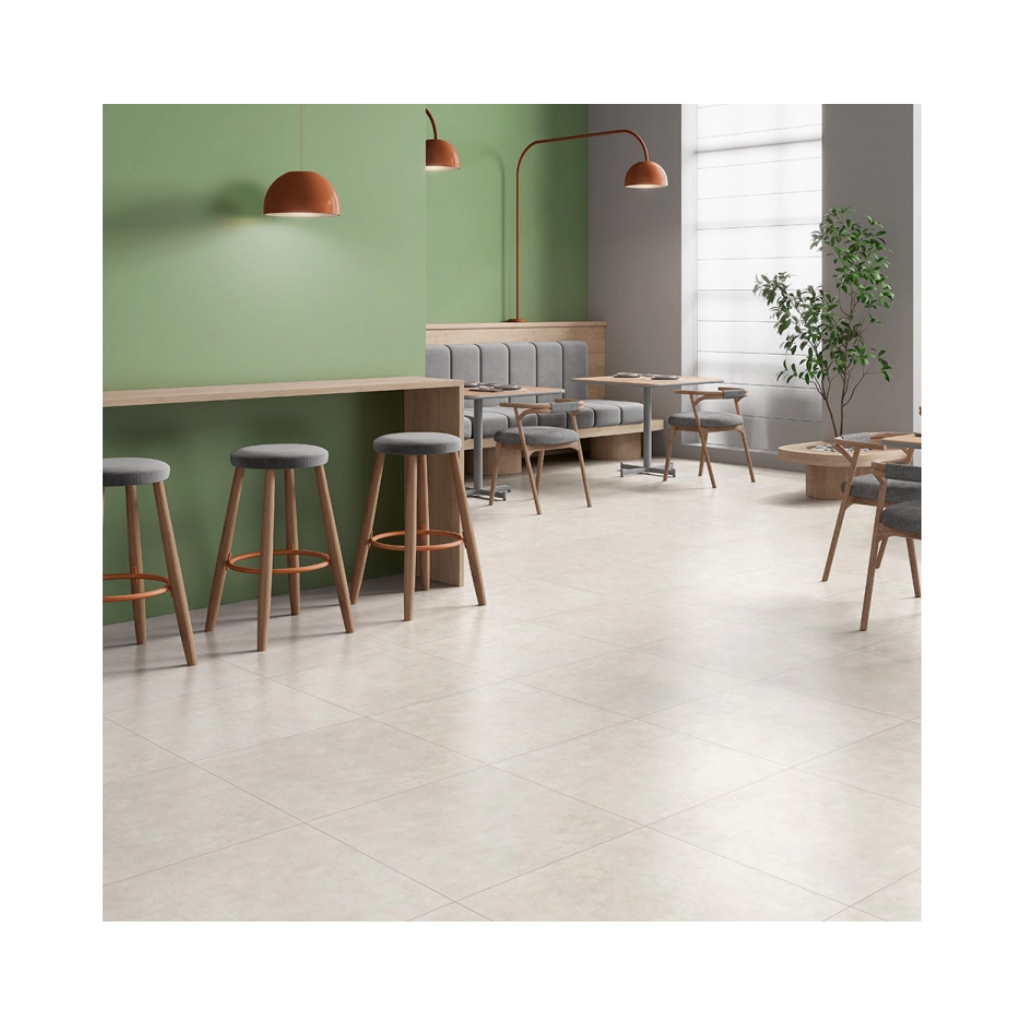 Piso Cerâmico Cimentício Acetinado Retificado 60x60cm Mafra White Plus Piso Forte