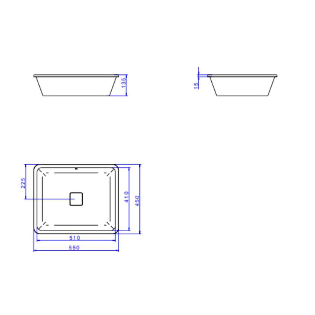 Cuba Retangular de Embutir Slim 50cm Branca Deca